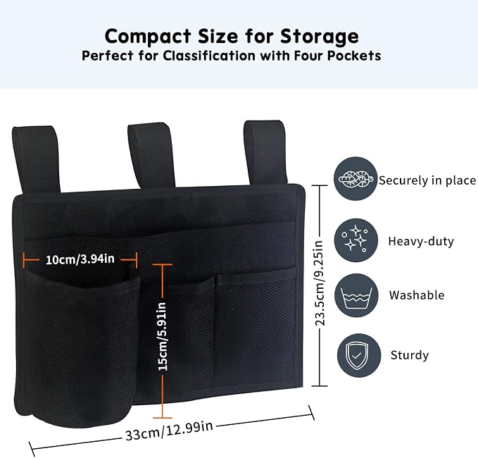 Boczif Bedside Storage Caddy, Bunk Bed Storage Bag, Hanging Bedside Organizer - Image 5