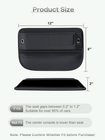 Universal Fit Premium Leather Car Seat Gap Filler Organizer, Center Console - Image 6