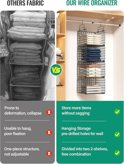 Hanging Closet Organizer, 4 Tier Metal Closet Organizers and Storage - Image 5