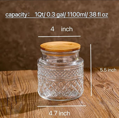 Prettidecor Glass Storage Jars, 38 FL OZ Airtight Canisters - Image 6