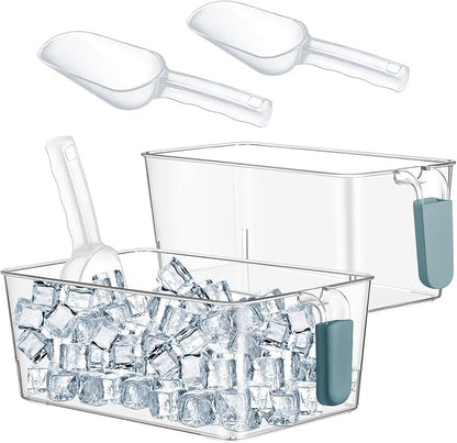 Havawish Ice Storage Bin and Flexible Scoop Set Plastic Freezer Bin by Havawish