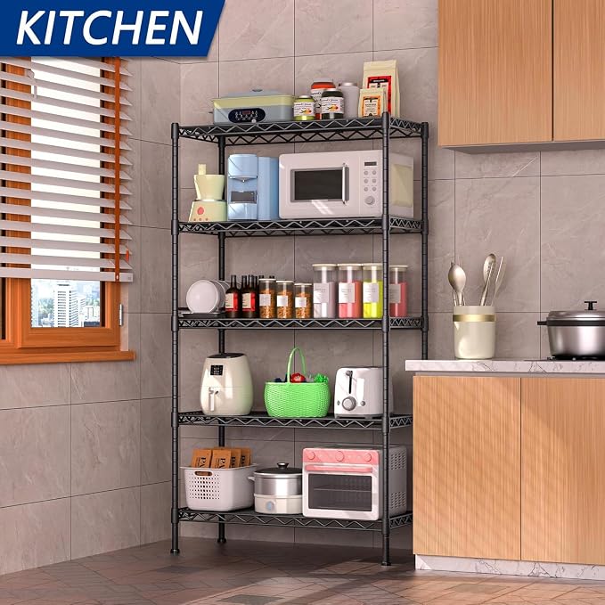 REGILLER 5-Shelf Adjustable Heavy Duty Storage Shelving Unit, Metal Organizer - Image 2