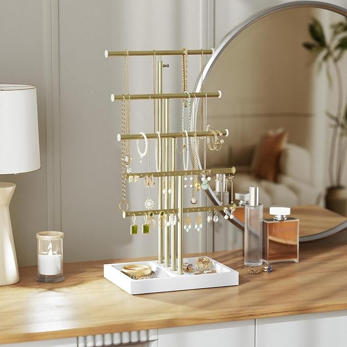 Love-KANKEI Jewelry Organizer Stand, 5 Tier Large Necklace Holder - Image 2