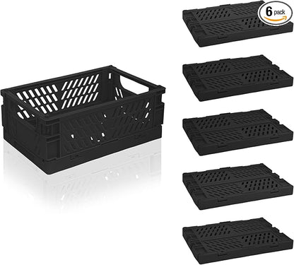 6 Pack Mini Foldable Small Plastic Baskets by Daixers