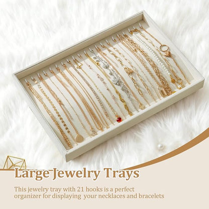 Large Jewelry Organizer for Drawer Insert Velvet Stackable Jewelry Trays for - Image 2