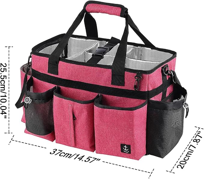 Large Cleaning Caddy Bag Built-in Sturdy Support Board, Cleaning Organizer - Image 4