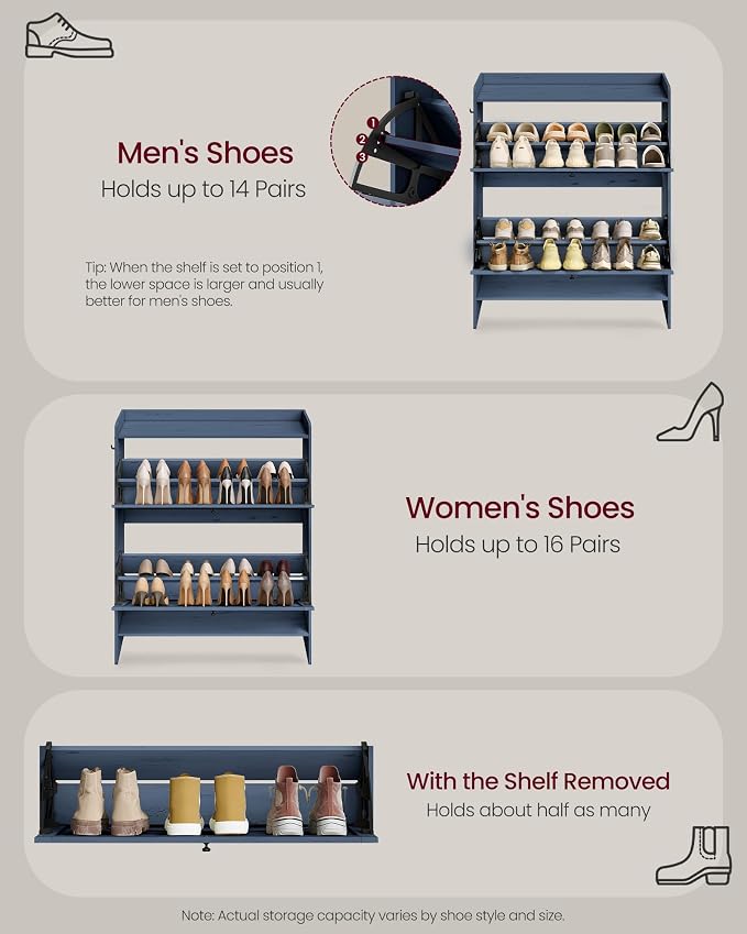 VASAGLE Shoe Storage Cabinet Organizer - Image 5