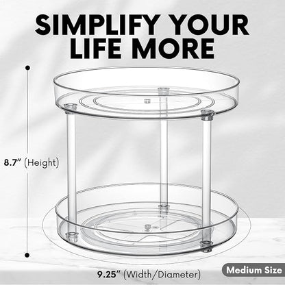 Clear Lazy Susan Turntable Organizer, Rotating Spice Rack Kitchen Pantry - Image 2
