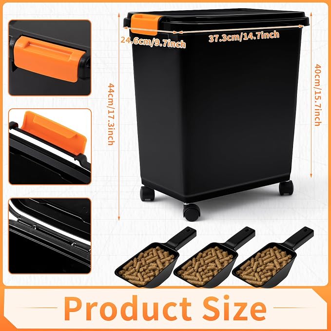 Maxdot 3 Sets 22lb Dry Pellet Storage Bin Kit - Image 2