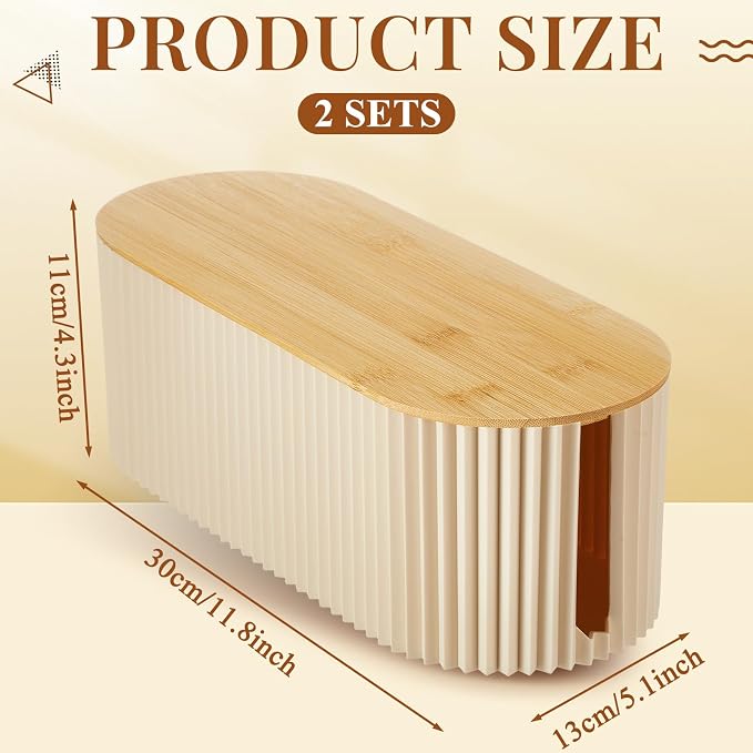 Marsui 2 Pcs Beige Cable Management Organizer Box - Image 2