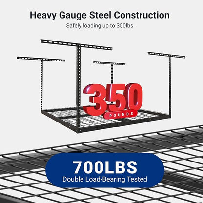 FLEXIMOUNTS 4x4FT Garage Storage Rack Overhead, Adjustable Ceiling Storage Racks - Image 4