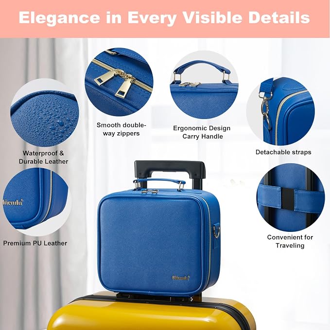 Mocado Travel Makeup Bag with LED Lighted Mirror, Travel Makeup Organizer - Image 2