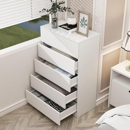 furtble 5 Drawer Dresser, Modern 43.6" Tall Dressers Chests of Drawers Clothing - Image 4