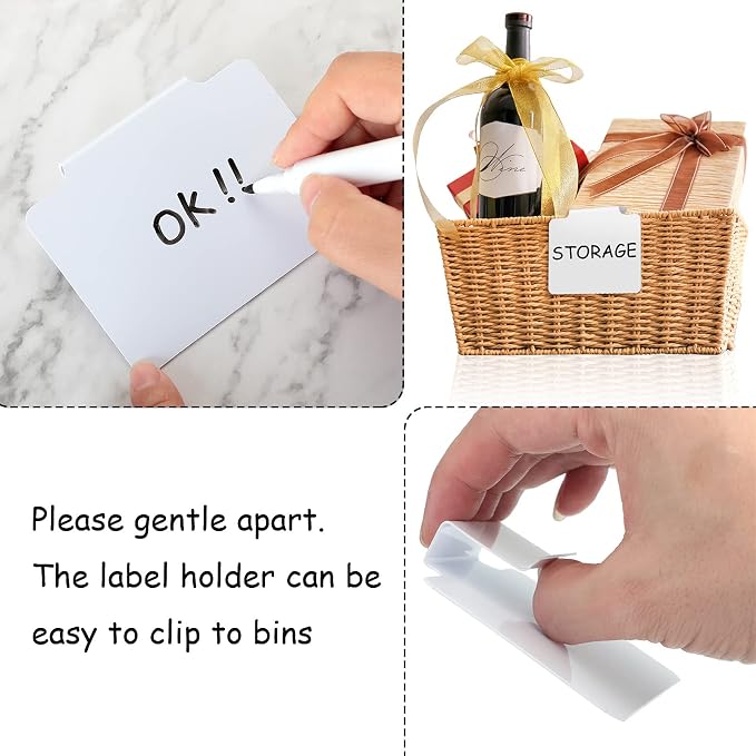32 Pieces Basket Labels Clip Set, Include 30 Kitchen Clip Label Holder - Image 4