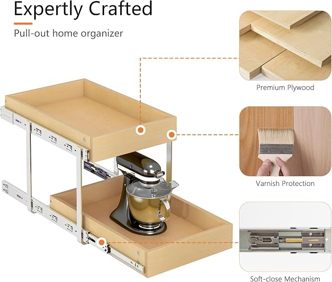 WelFurGeer 2-Tier Pull Out Cabinet Organizer - Image 5