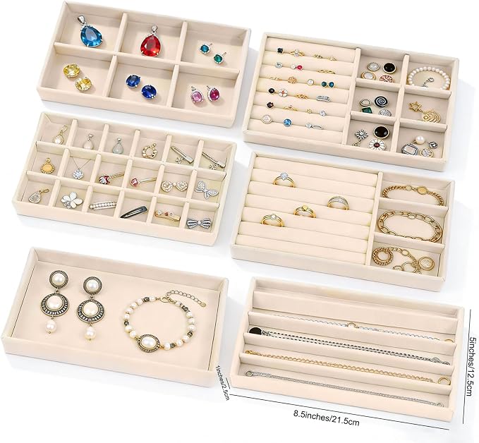 6-Piece Velvet Jewelry Organizer - Image 8