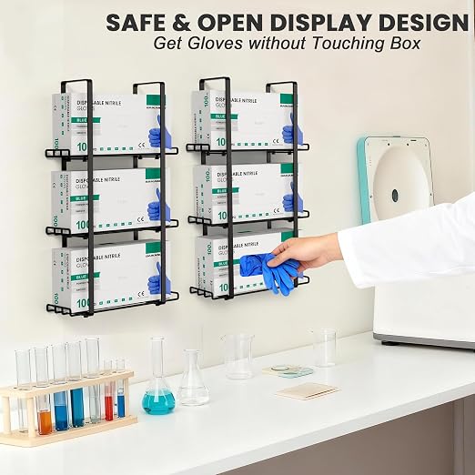 Glove Holder Dispenser for Wall Mount, 2 Pack Metal Disposable Latex Glove Box - Image 5