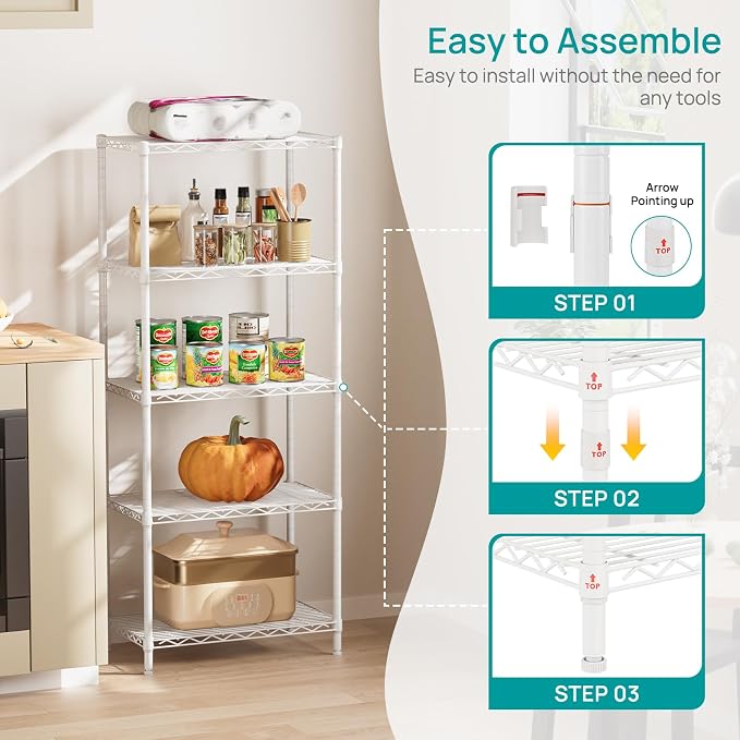 SINGAYE Shelf Wire Shelving Adjustable Storage Shelves Rack Standing Units - Image 6