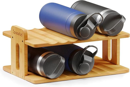 SpaceAid Bamboo Water Bottle Organizer by SpaceAid