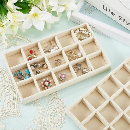 2Pcs 5 x 8.3 Inch Stackable Jewelry Trays Earring Holder Organizer Antique - Image 3