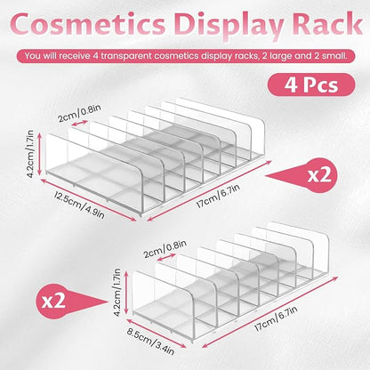 Diakey 4 Pack Eyeshadow Palette Makeup Organizer, 7-Section Acrylic Cosmetic - Image 2