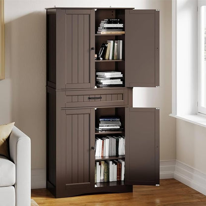 Gizoon 71'' Kitchen Pantry Storage Cabinet, Freestanding Pantry Organizers and - Image 4