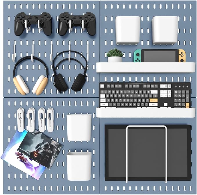 Pegboard Combination Kit, 25.2" x 25.2" Wall Mounted Storage Set by MULSAME
