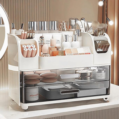 Makeup Organizer with Drawers for Vanity, Bathroom Countertop Organizer with by Heaime