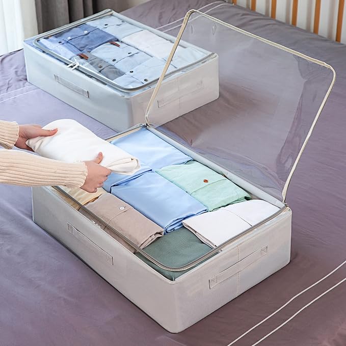 CYhom Under Bed Storage Bins Frame Storage Box Oxford Fabric Sturdy Underbed - Image 8