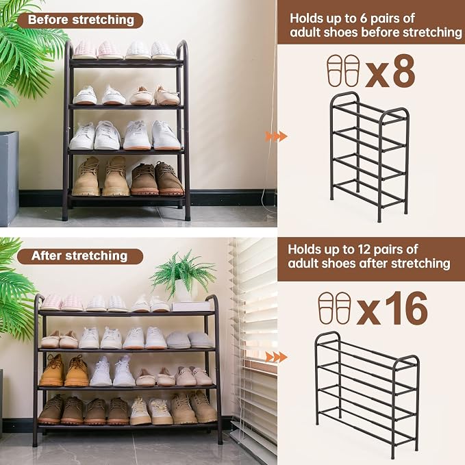 Gonfoam Expandable 4-Tier Shoe Rack - Image 6
