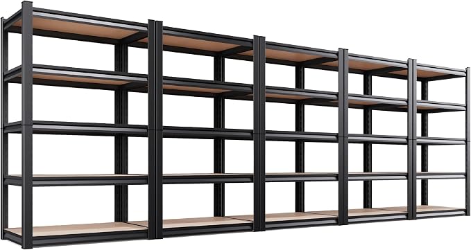 5 Pack Garage Shelving Heavy Duty 5T Storage Shelves, Metal Adjustable Shelving by AOAORGG