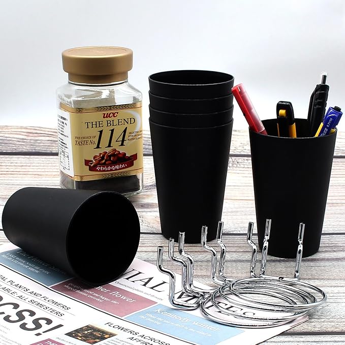 6 Set Pegboard Bins with Rings, Pegboard Cups Included, Pegboard Cup Holder - Image 5