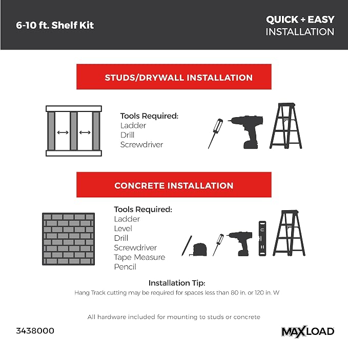 ClosetMaid MaxLoad Heavy Duty Wall Shelf Kit - Image 6
