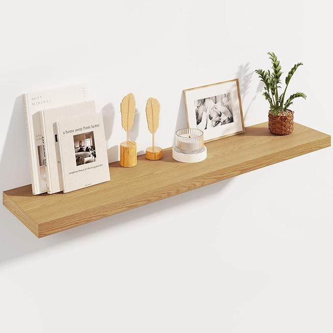Fun Memories Floating Shelves, 8 Inch Deep Floating Shelves, Rustic Wood by FunMemories