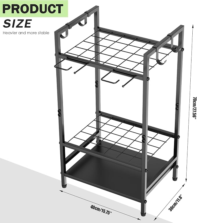 Garden Tool Organizer for Garage, Yard Tool Rack, Holds Up to 36 Long-Handled - Image 2