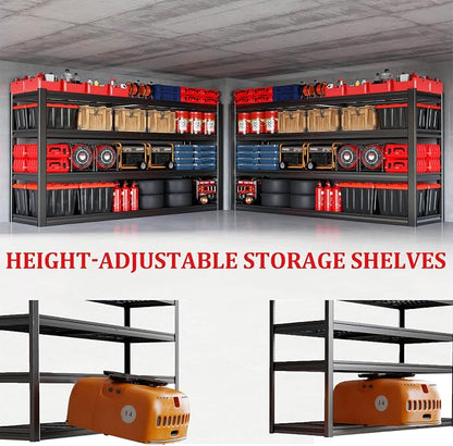 67" Wide Garage Shelving Unit, 3500 LBS Capacity, Industrial Adjustable Shelves - Image 5