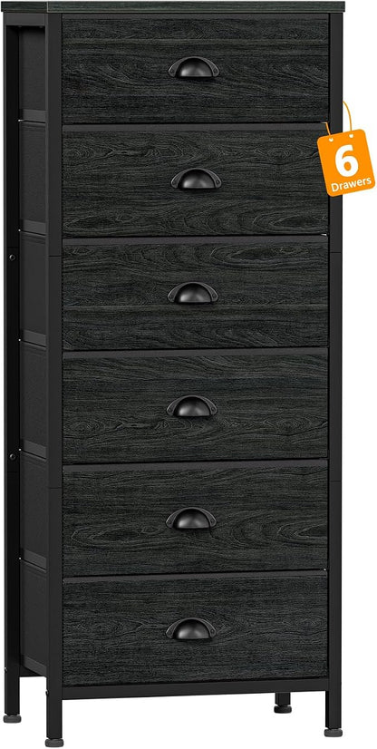 Furnulem Tall Dresser with 6 Drawers, Vertical Bedside End Table & Chest by Furnulem