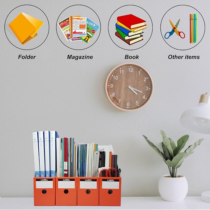 Limitliho 2 Pack Orange-red Magazine Storage Boxes - Image 3
