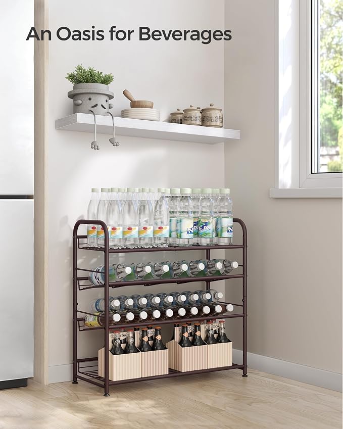 SONGMICS Stackable Shoe Rack, 4 Tier Metal Shoes Rack Storage Shelf, Holds up - Image 7