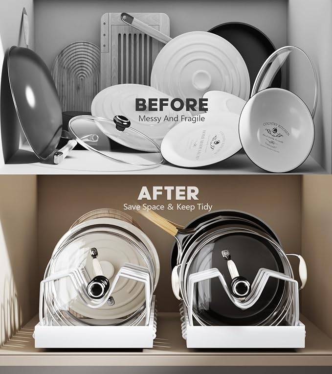 Pull Out Pots and Pans Organizer Under Cabinet, Sliding Lid Holder and Pan Rack - Image 4
