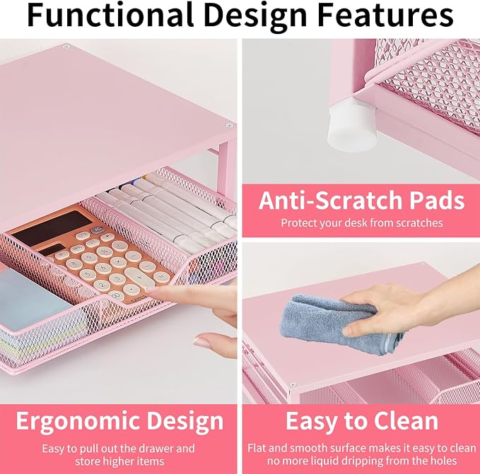 Small Pink Laptop Stand for Desk, Monitor Stand, Office Desk Accessories - Image 6