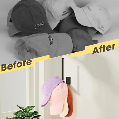2 Pack Black Hat Racks for Baseball Caps, Stainless Steel Hat Organizer for - Image 7