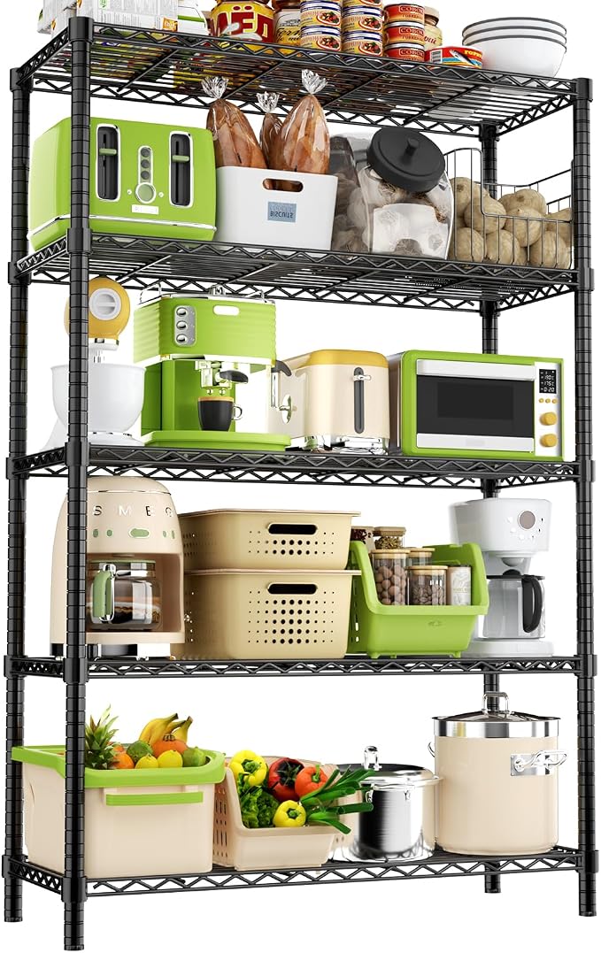 Storage Shelves, 5-Tier Adjustable Metal Industrial Utility Shelf Rack by Unknown