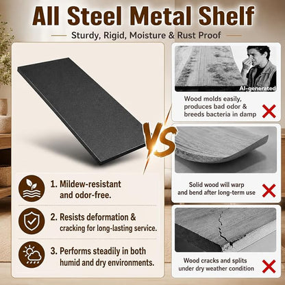 Heavy Duty Metal Bookshelf Adjustable Storage Shelving Unit - Image 5
