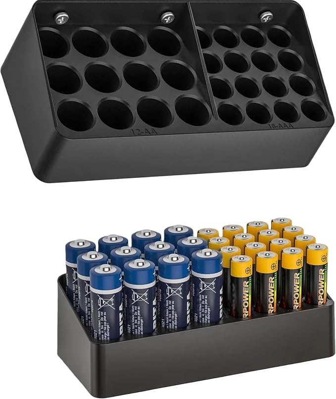 Wall Mounted Battery Storage Manager, Battery Storage Rack Suitable by RUDDLIN