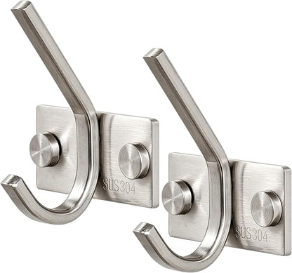WEBI Robe Hook, Heavy Duty Brushed Stainless Steel 304 Coat Hook Rail Towel Rack by WEBI