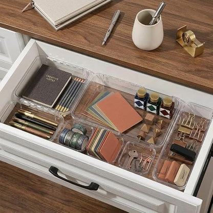 14 Pcs Expandable Clear Drawer Organizer, 3-Size Extendable Drawer Divider - Image 7