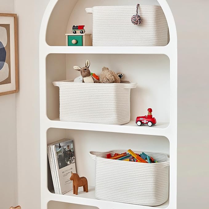 Cotton Rope Storage Basket 15"x10"x9" – Fabric Storage Bins - Image 6