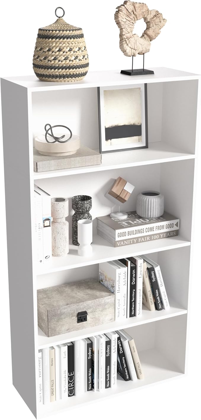 Wooden 4 Tier Book Shelf，4 Cube Storage Organizer, 44 Inch Versatile Cubes by NewBeth