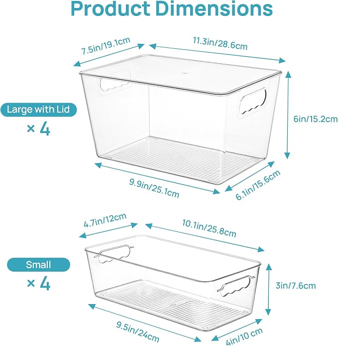 Vtopmart 8 Pack Clear Storage Bins - Image 2